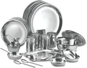stupefying Pack of 27 Stainless Steel Family Dinner Set: 27 Pc ...