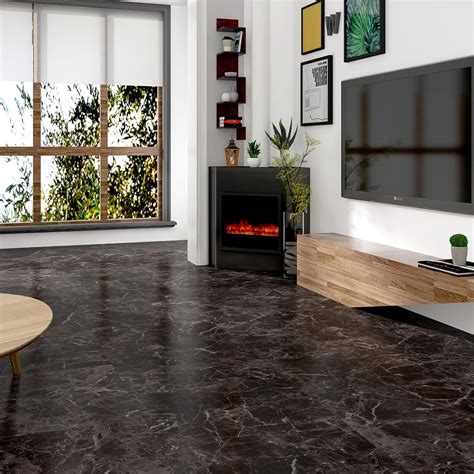 WESTICK Black Marble Peel and Stick Floor Tile - Chile | Ubuy
