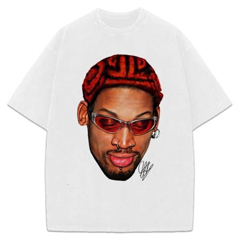 Dennis Rodman Zig Zag Red Hair Hollywood 90's Vintage Design T-Shirt ...