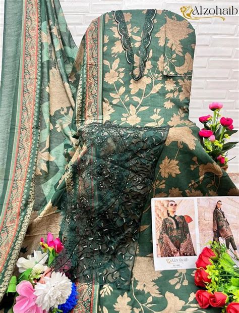 ALZOHAIB 1084-1085 COTTON EMBROIDERY PAKISTANI SUIT ONLINE - textiledeal.in