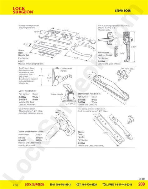 Lock Surgeon Storm Door Parts