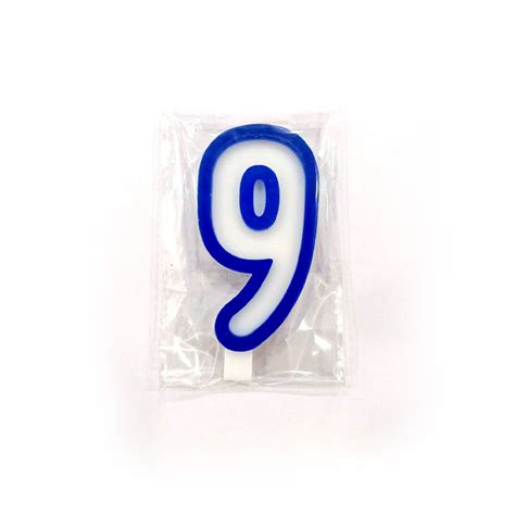 Blue color candle No 9