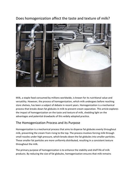PPT - Does homogenization affect the taste and texture of milk ...