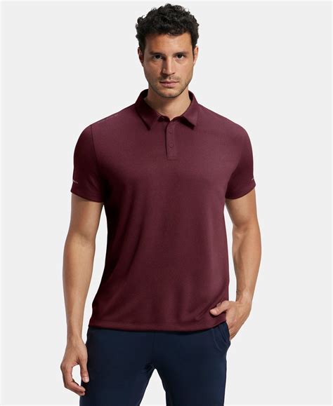 Buy Recycled Microfiber Elastane Stretch Half Sleeve Polo T-Shirt with ...