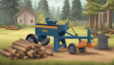 Splitting Firewood Using a Log Splitter 的图像结果