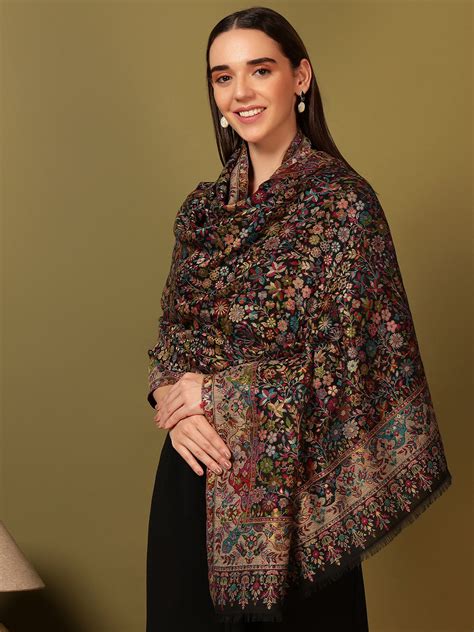 Pashmoda Women Nazrana Kaani Wool Blend Kashmiri Shawl (Size: 101X203