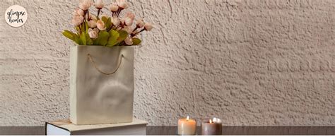 Buy Glimpse Homes Crinkled Paper Bag Vase | Ceramic Flower Vase ...