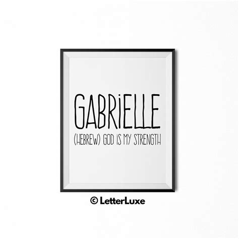Gabrielle Baby Name Art – New Baby Gift – LetterLuxe