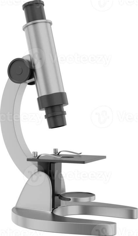 Realistic gray microscope. 3D rendering. PNG Icon on transparent ...
