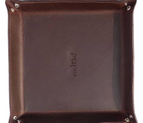 Anam Exim Dark Brown Color Pure Leather Tray For Office Use