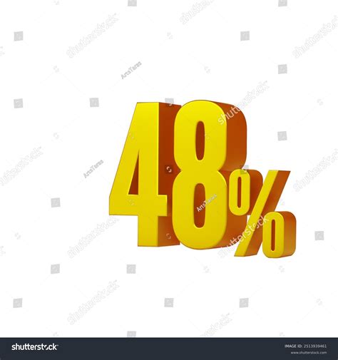 3d Illustration Golden Number 48 Percent Stock Illustration 2513939461 ...