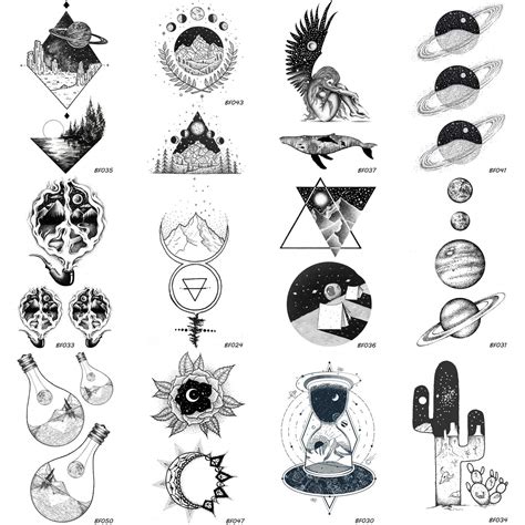 Buy 12 PiecesLot Creative Planets Star Temporary Tattoo Stickers Paper ...