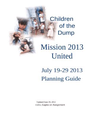Mission Trip Planning Guide Doc Template | pdfFiller