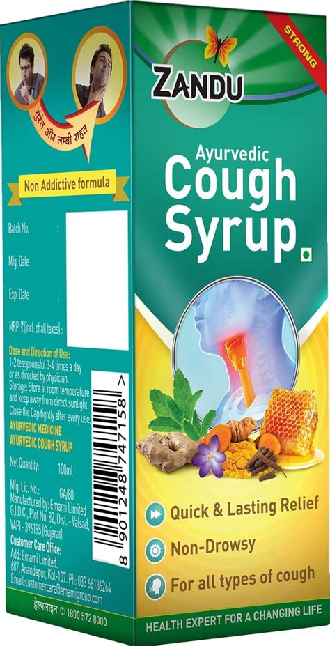 Buy ZANDU AYURVEDIC COUGH SYRUP - 100 ML Online & Get Upto 60% OFF at ...
