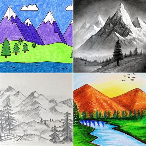 25 Easy Mountain Drawing Ideas - How to Draw a Mountain