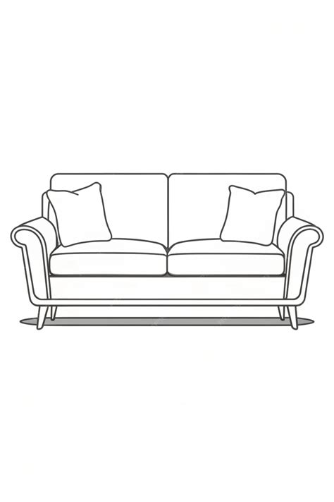 Continuous one line drawing of sofa furnitrure line art drawing vector ...