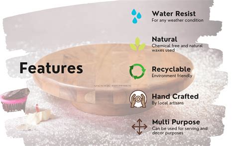 Vesta Homes Round Wooden 360 degree Rotating Cake Stand, Pizza Stand ...