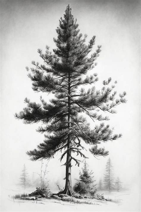 Pencil Sketch of Pine Tree - Etsy | Landscape pencil drawings, Tree drawings pencil, Pine tree ...