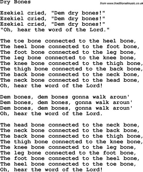 Christian Childrens Song: Dry Bones Lyrics