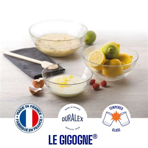 Duralex® Gigogne Clear Glass Bowls (Set of 1) - 2.4ltr, Tempered Glass ...