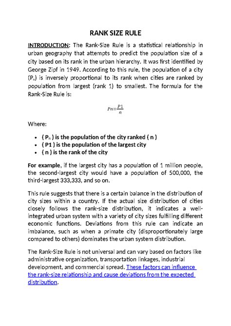 RANK SIZE RULE 2 - .... - RANK SIZE RULE INTRODUCTION: The Rank-Size ...