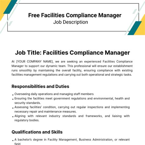 What Is The Job Description Of Facility Manager at Jorja Helms blog