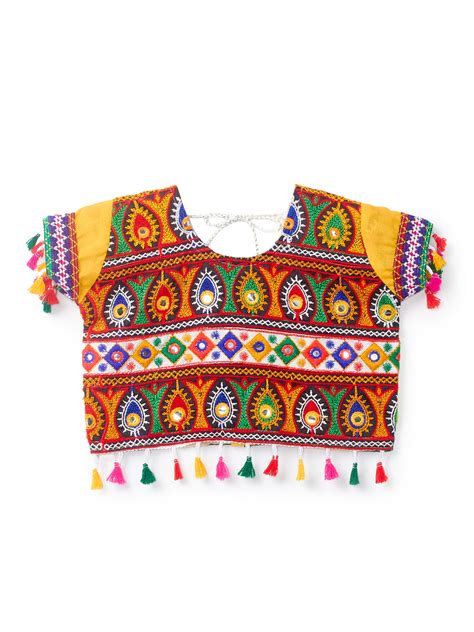 Banjara India Kutchi Emboidered Black Girls Chaniya Choli with Dupatta