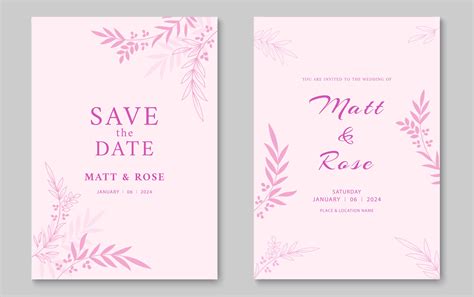 Elegant wedding invitation card template. Minimalist wedding invitation ...
