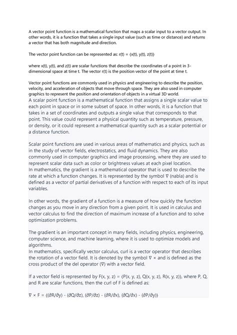 Vector point function - In other words, it is a function that takes a ...