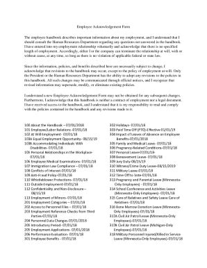 Fillable Online Sample Policy Receipt Acknowledgement for ...