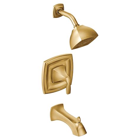 Moen Voss Brushed Gold 1-handle Single Function Square Bathtub and ...