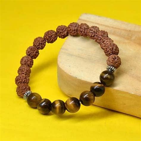 5 Mukhi Rudraksha & Tiger Eye Bracelet (Indonesian) – Seetara