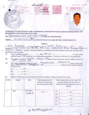 Fillable Online Candidate Affidavit - Election Commission Fax Email ...