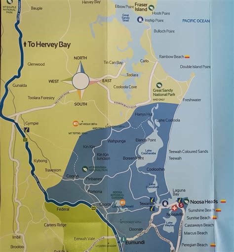 Sunshine Coast Map - Attractions, Beaches, Hinterland & Suburbs, Qld