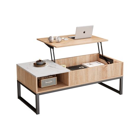 Buy Tbfit Lift Top Coffee Table with Storage, Retro Lifting Coffee ...