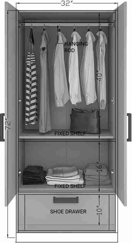 FURNITURE MAMA Azure Engineered Wood 2 Door Wardrobe Price in India ...