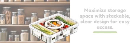 Buy Miracle Mart Divided Fridge Storage Boxes With 4 Serving Veggie ...