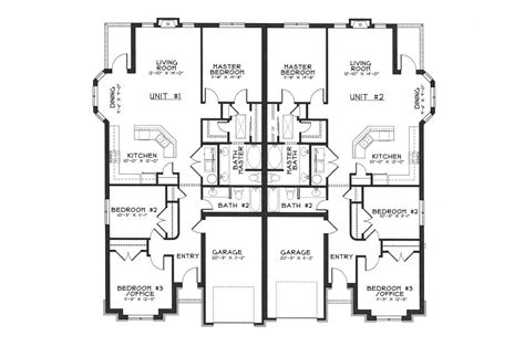 Single Story Duplex Floor Plans for Modern House Design