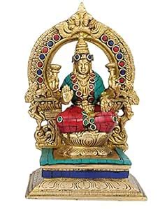 Kartique Brass Laxmi Idol | Statue | Lakshmi Murti for Pooja Home ...