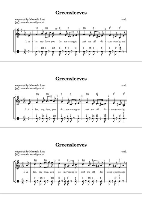 Greensleeves (for accordion; alternative left hand) (arr. Manuela Rosa ...