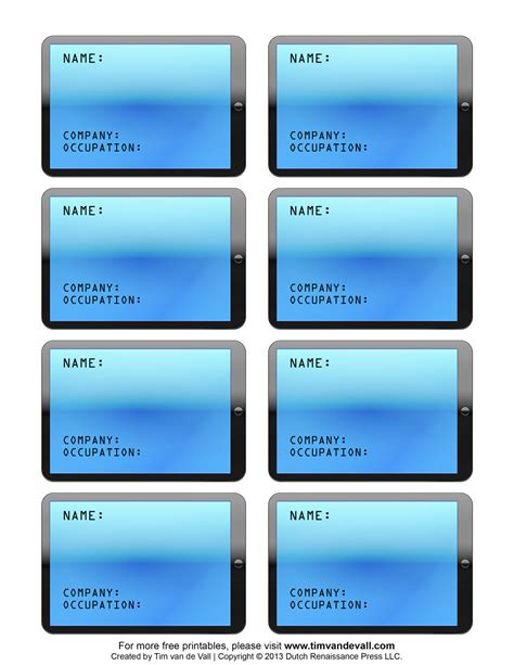 Printable name tags | Compatible w/ Avery Templates 5395 / 05395