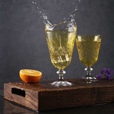 Bella Yellow Engraved Wine Glass - Set Of 6 – SmartServe Houseware