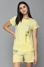 Buy Women Yellow T-shirt and Shorts Online - 800432 | Allen Solly