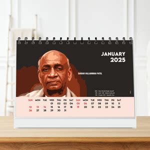 ESCAPER 2025 National Leaders Calendar - Indian Icons 2025 Table ...