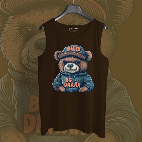 Men's Novelty Sando BG Drama Bear Print Casual Tank | Juxar