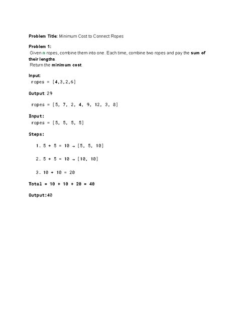 Minimum Cost to Connect Ropes & Travelling Salesman Problem (CS2025 ...