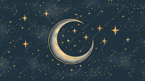 Premium Photo | A beautiful night sky with a crescent moon and many stars