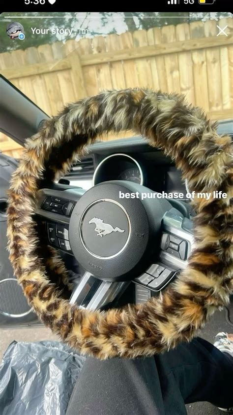 Leopard Print fuzzy faux fur car steering wheel cover cheetah animal print in 2025 | Girly car ...