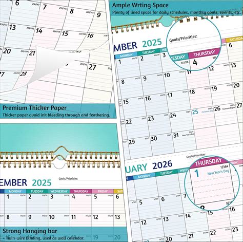 BowCuk 2025-2026 Wall Calendar - 3 Month Calendar 2025-2026 India | Ubuy