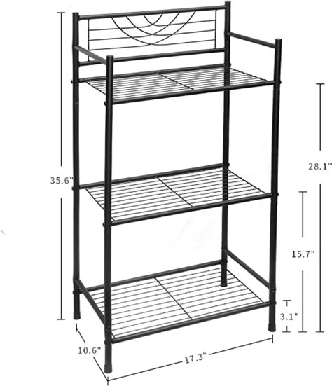 Buy Kimzda 3-Tier Metal Shelf Free Standing Bathroom Tower Storage Rack ...
